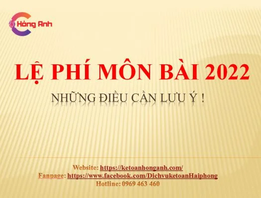 Lệ phí môn bài 2022